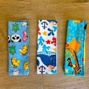 3 handmade ice pop holders